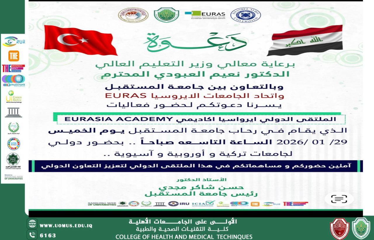 جامعة المستقبل تحتضن الملتقى الدولي EURASIA ACADEMY برعاية وزير التعليم العالي